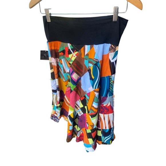 Profile NWT Wearable Art Graphic Colorful Patchwork Skirt I Size: S - Picture 8 of 13